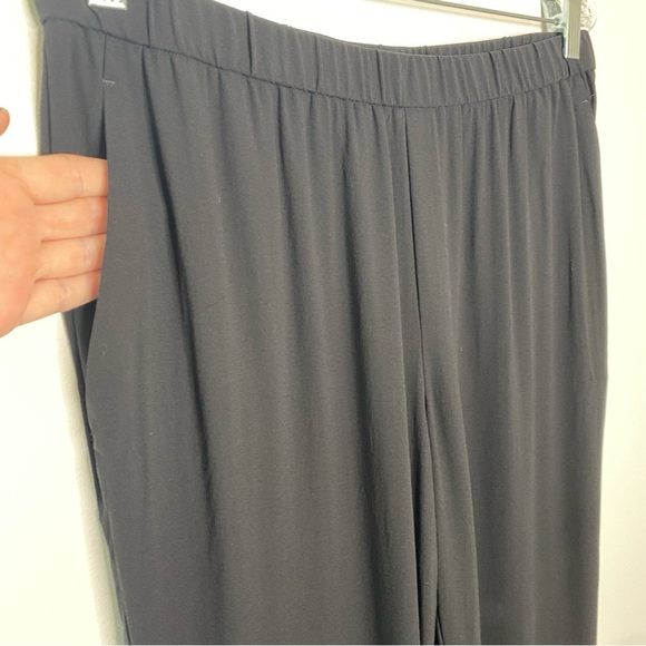 Eileen Fisher Black Silk Pull On Ankle Pants - Picture 5 of 14